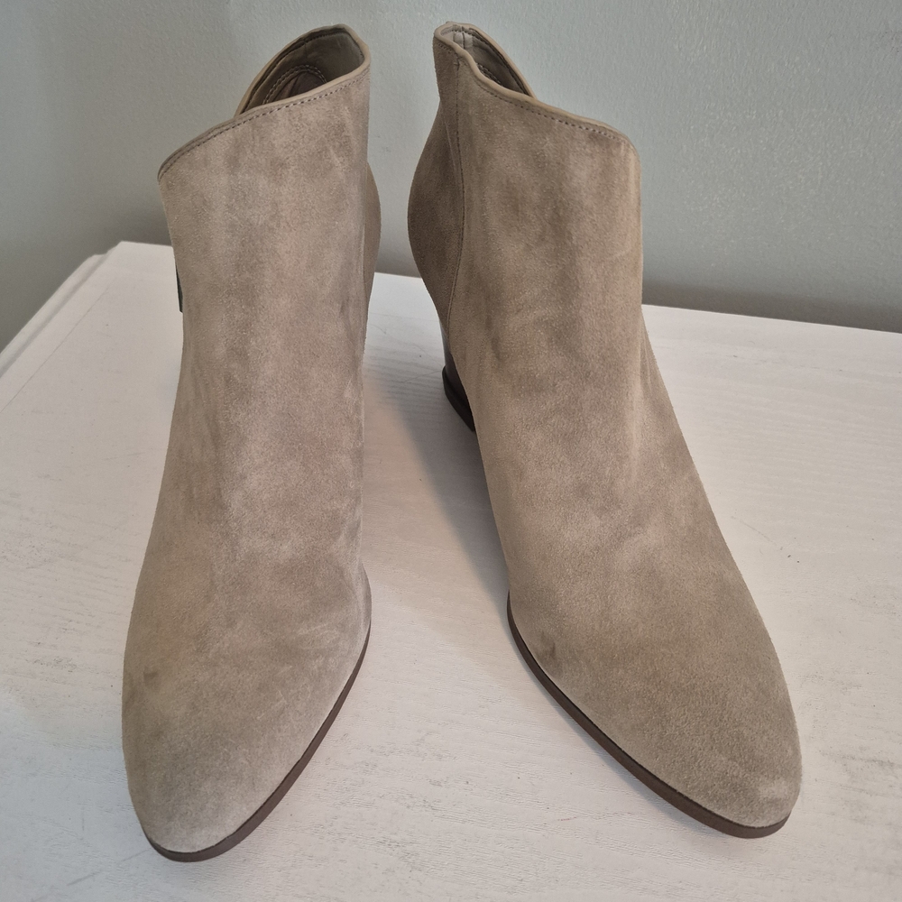 1. State Beige Suede Ankle Booties